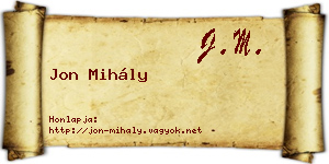 Jon Mihály névjegykártya