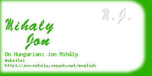 mihaly jon business card